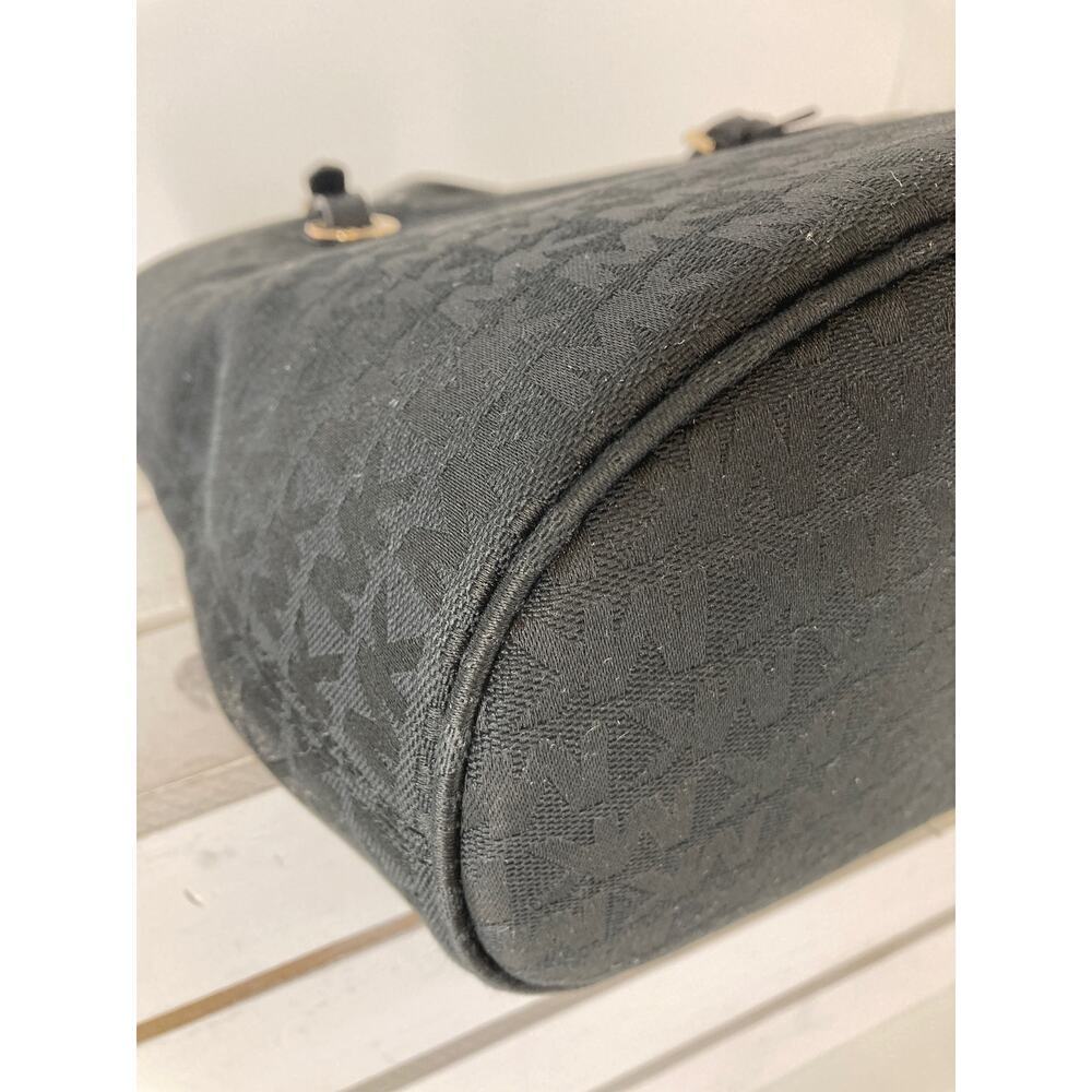 MICHAEL KORS, LARGE BLACK SIGNATURE CANVAS SHOULDER BAG - Picture 16 of 16